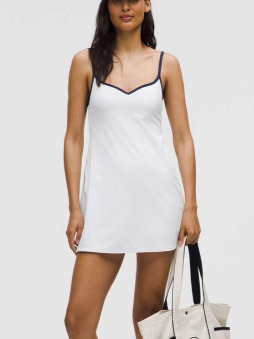Lululemon Sweetheart Mini Tennis Preppy Dress White Club Blue XL